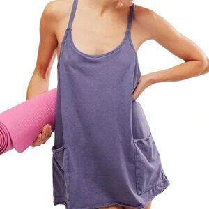 Free People Hot Shot Mini Dress Blue Indigo size Small NWOT *FLAW